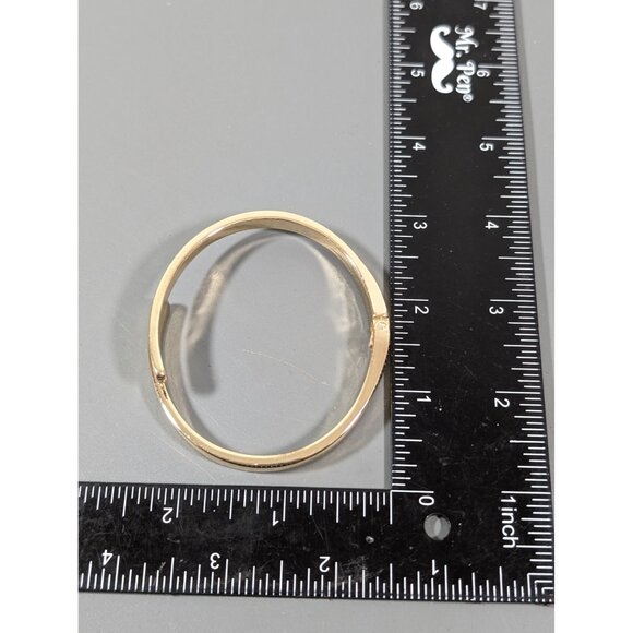 Modernist Gold Tone Bypass Hinge Bangle Bracelet Retro Glam 7 in - Picture 8 of 9